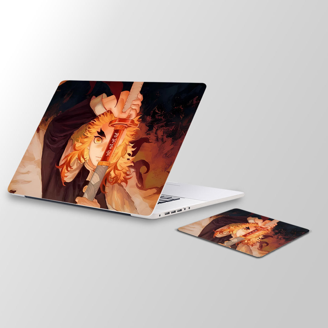 flame breathing - Laptop Skin and Mouse Pad Combo