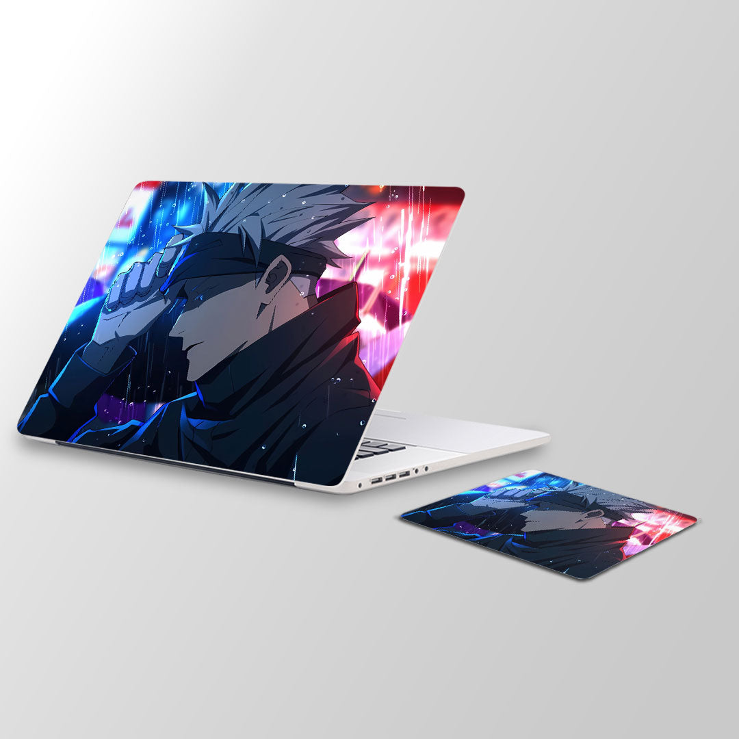 Gojo red-  Laptop Skin and Mouse Pad Combo