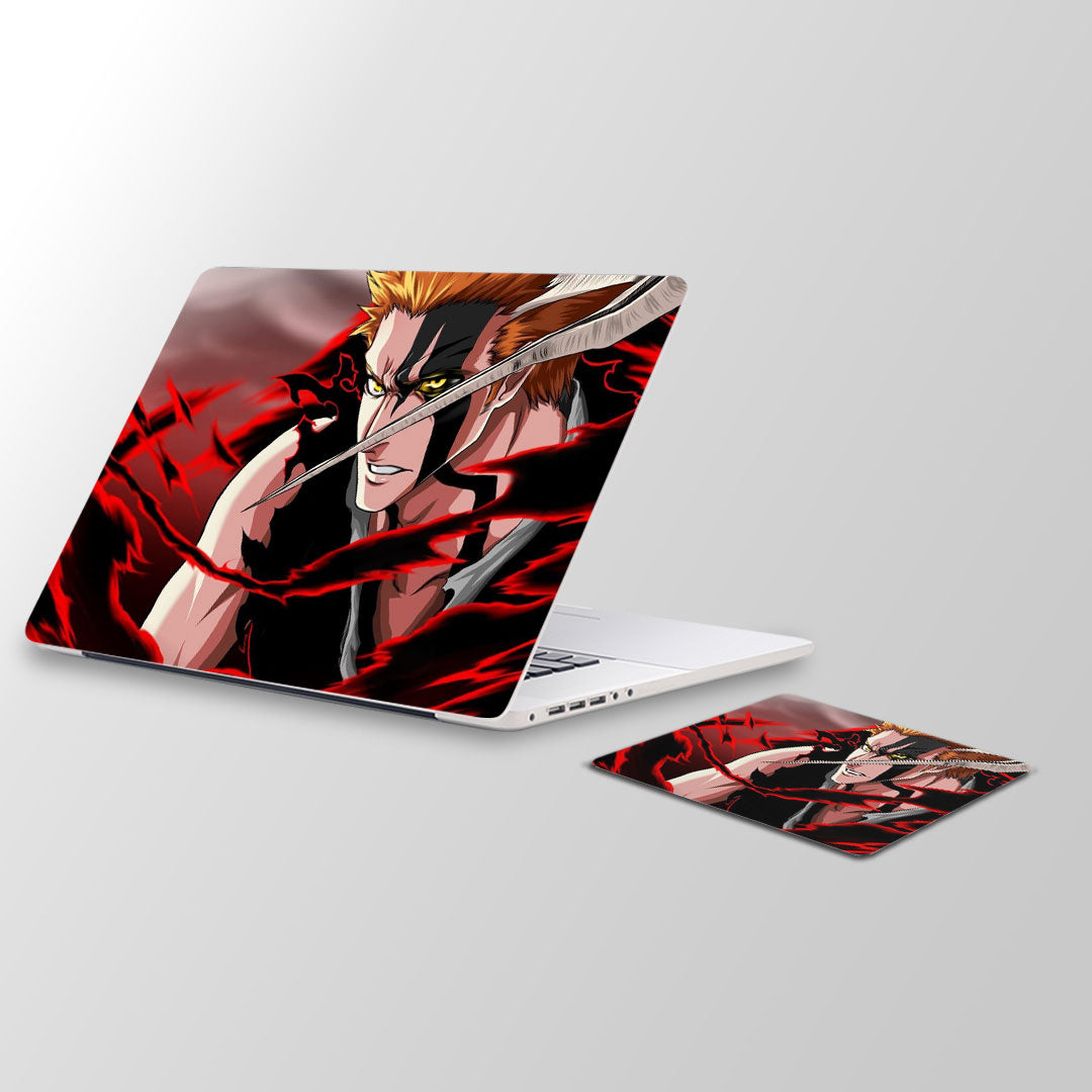 ichigo bankai - Laptop Skin and Mouse Pad Combo