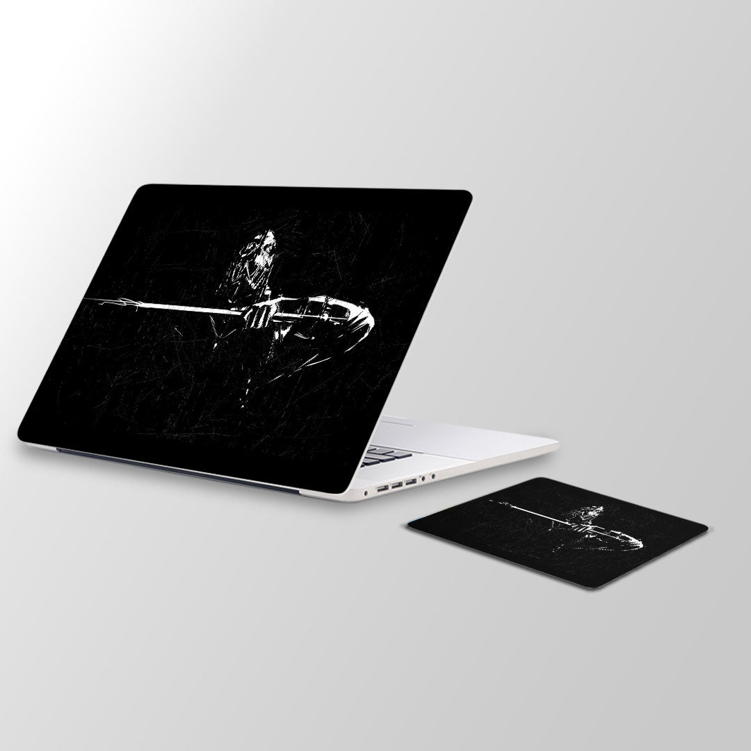 knight in shadow Laptop Skin and Mouse Pad Combo