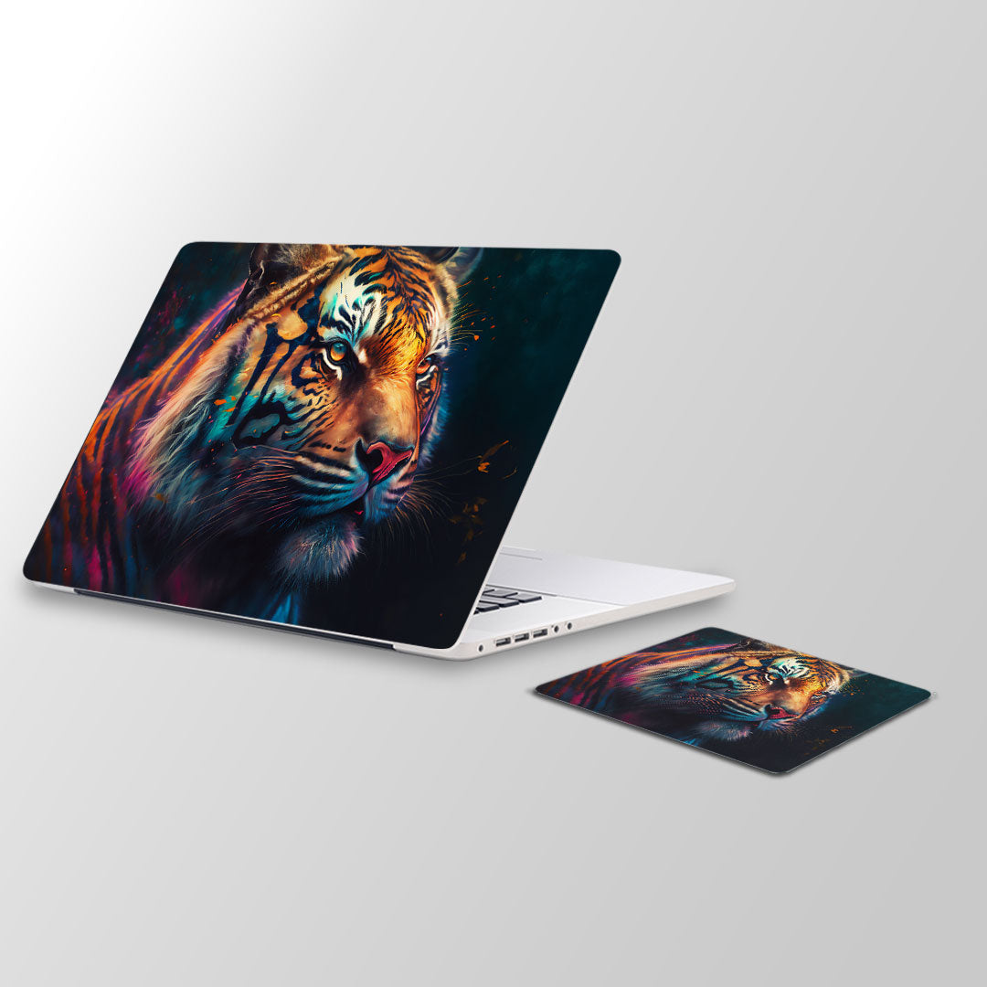 majestic tiger - Laptop Skin and Mouse Pad Combo