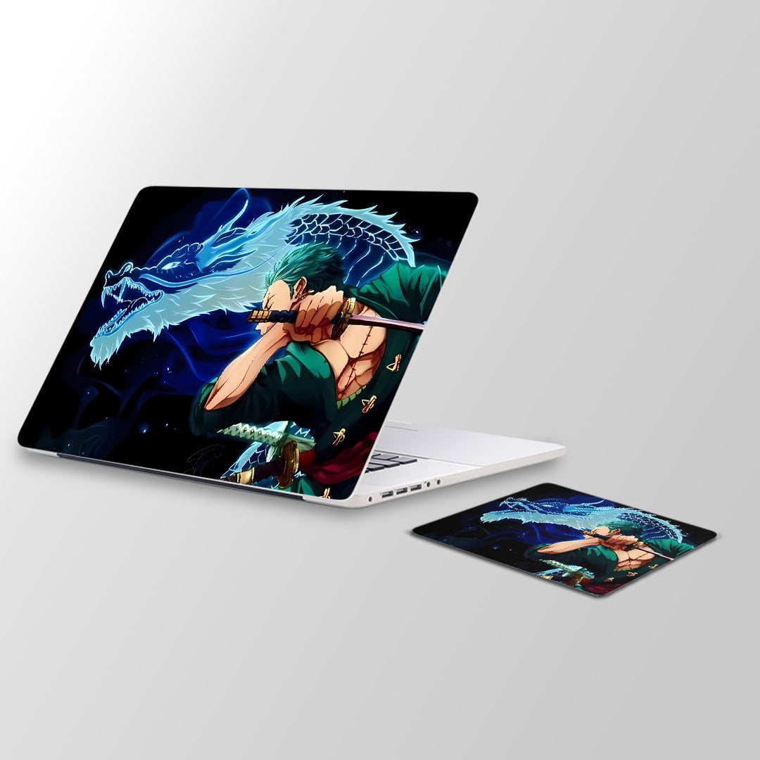 One piece zoro dragon Laptop Skin and Mouse Pad Combo