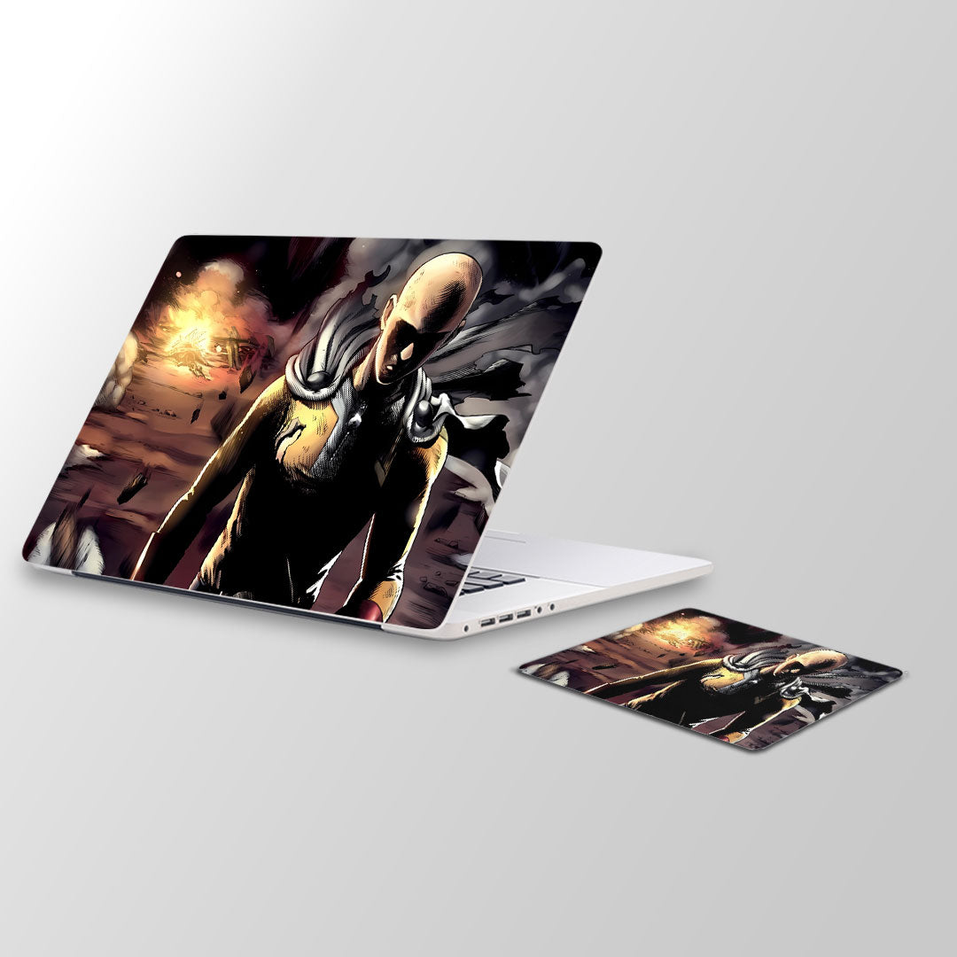 Saitama gore Laptop Skin and Mouse Pad Combo