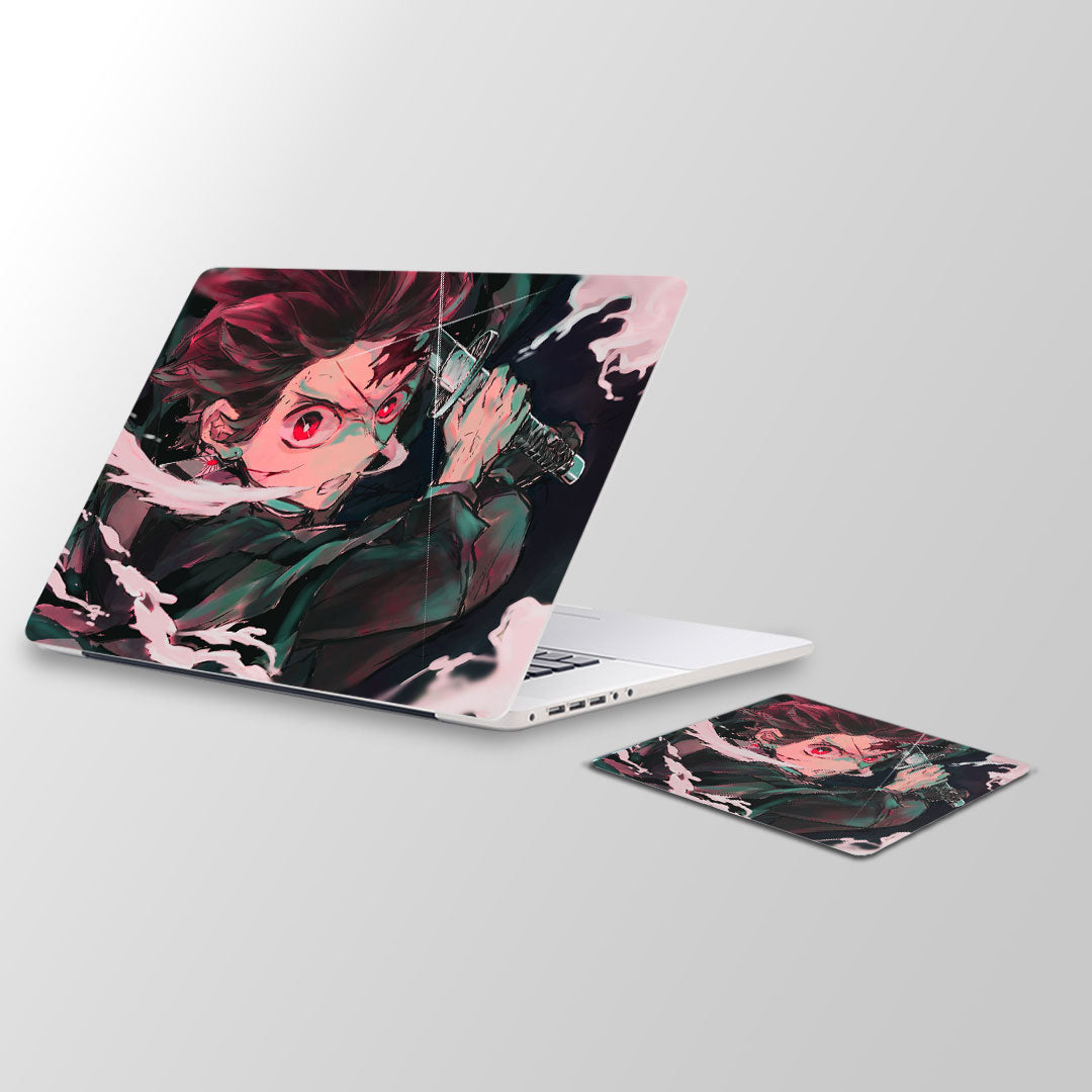 Tanjiro the fury - Haikyuu Laptop Skin and Mouse Pad Combo