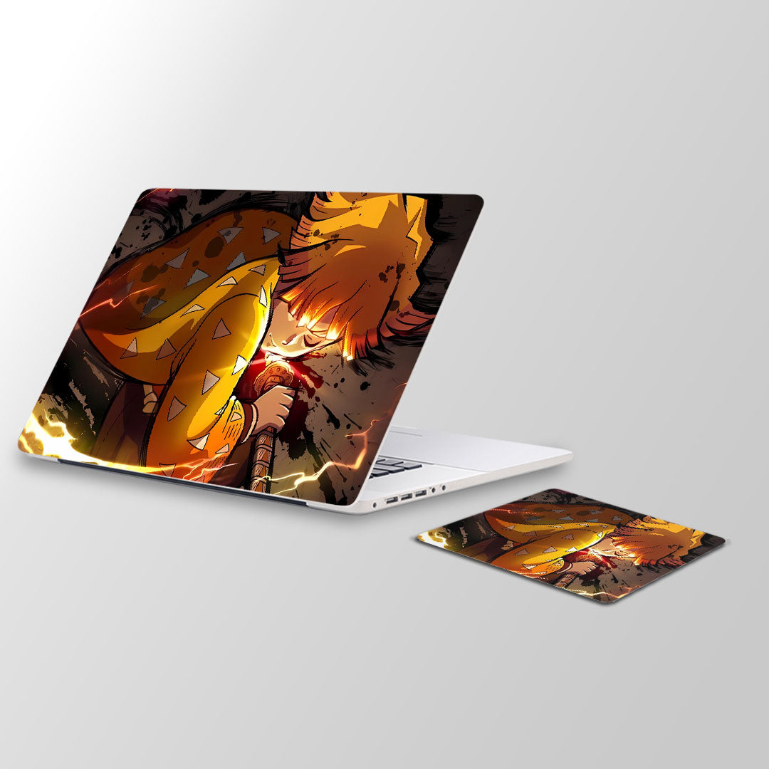 Zenitsu sun breathing Laptop Skin and Mouse Pad Combo