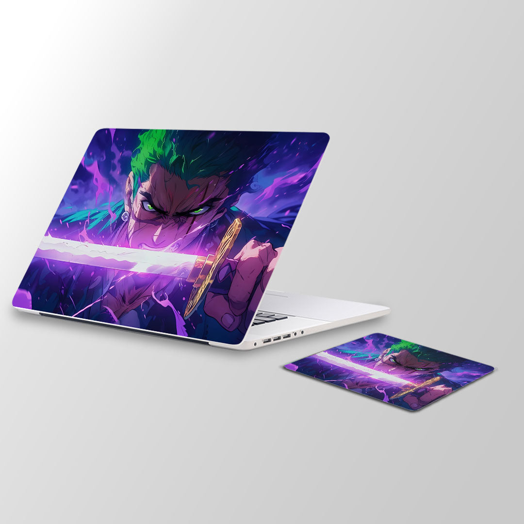 Zoro blade Laptop Skin and Mouse Pad Combo