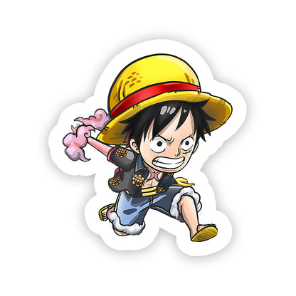 Luffy chibi running One piece Stickers