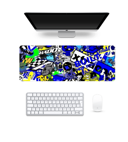 Blue White Doodle - Gaming Pad