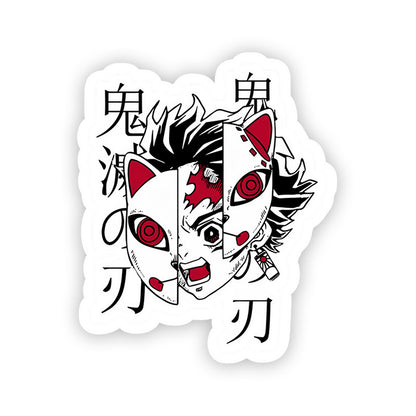 Tanjiro mask Demon Slayer Stickers