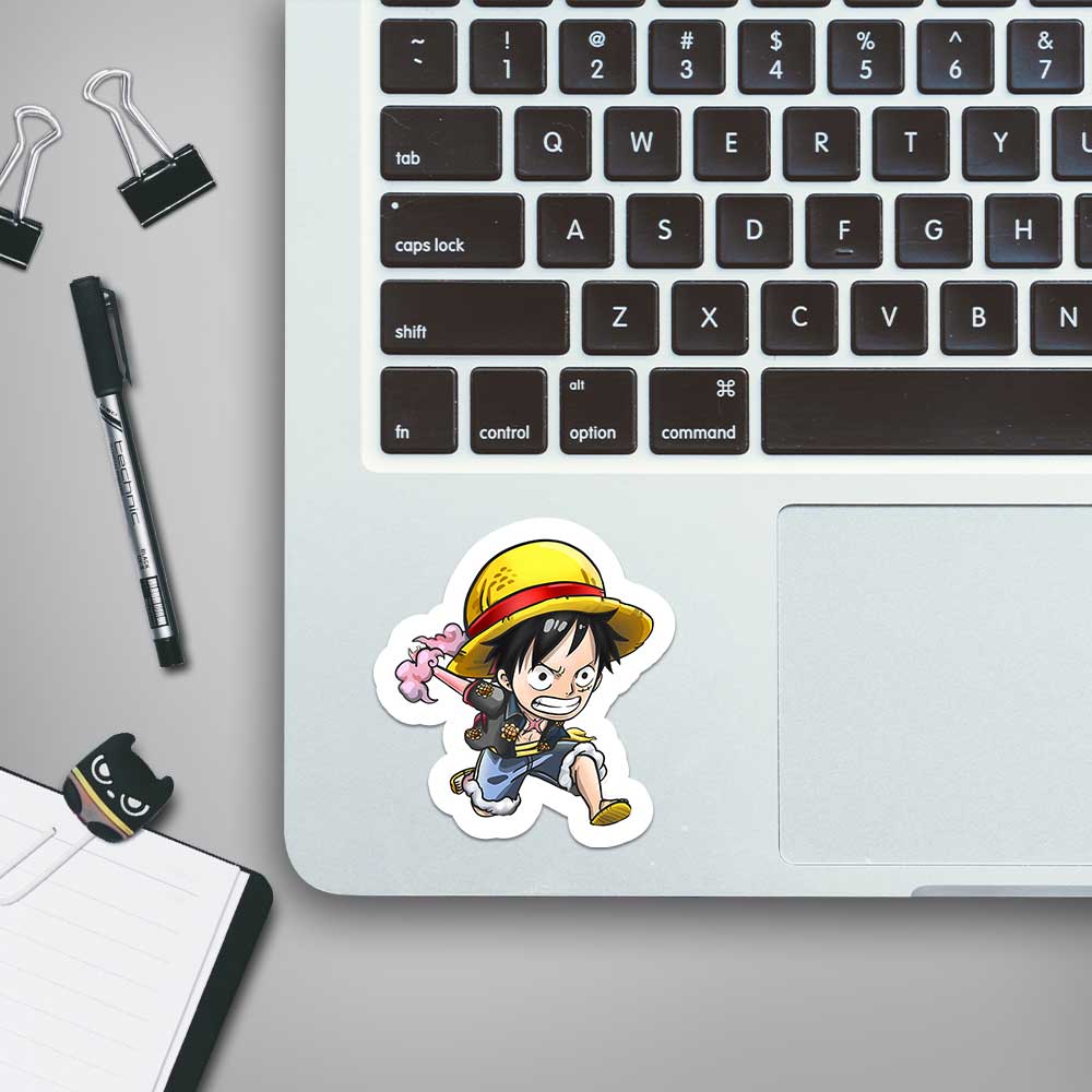 Luffy chibi running One piece Stickers