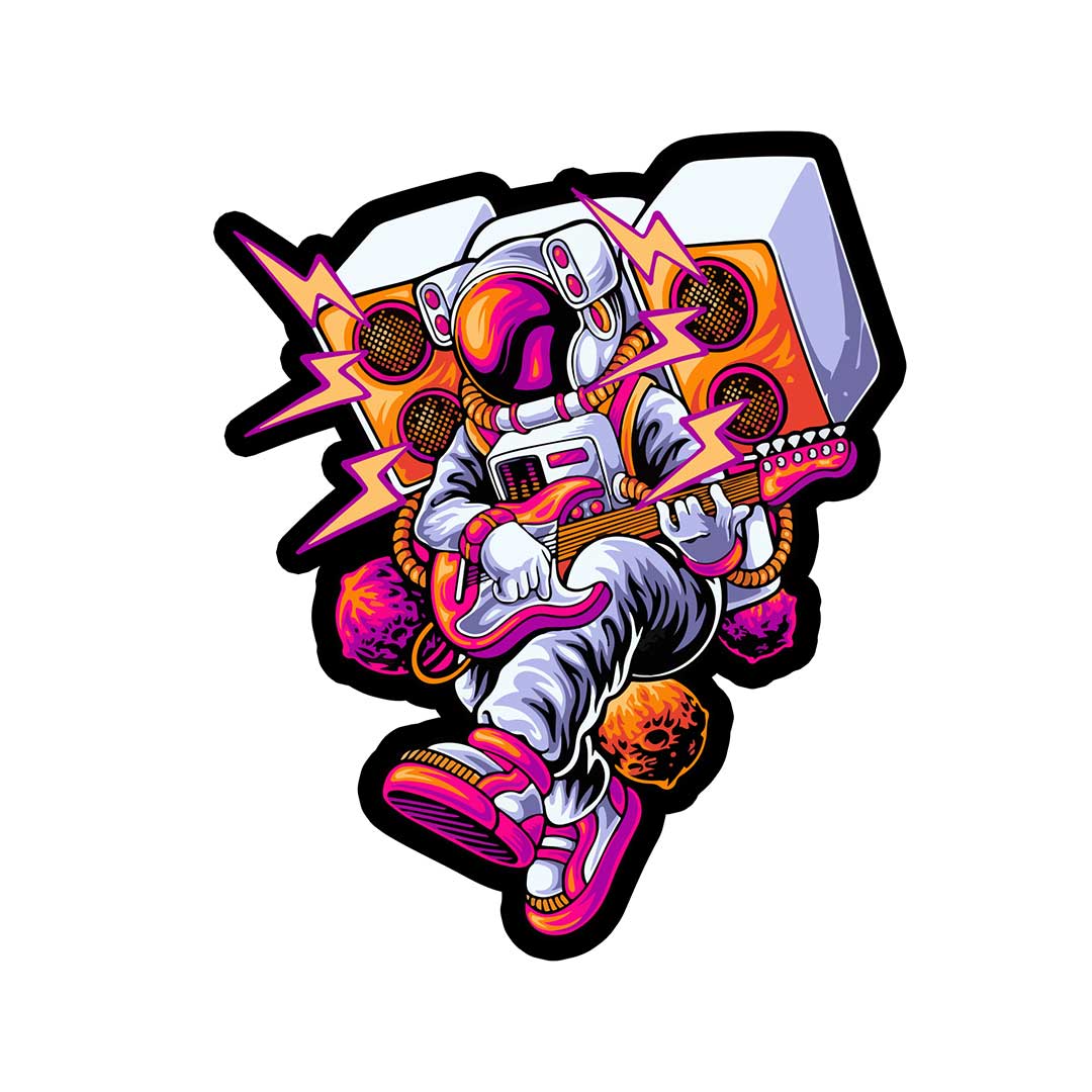 Astronaut with Guitar- Space, quirky